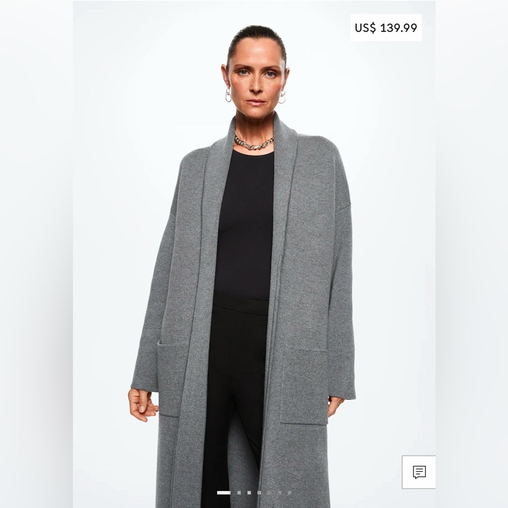 Women’s MANGO Knit Coat Cardigan Small NWT